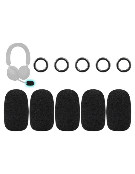 Filtro Pop de Espuma SOULWIT para Micrófono de Auriculares Jabra - Negro