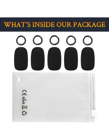 Filtro Pop de Espuma SOULWIT para Micrófono de Auriculares Jabra - Negro