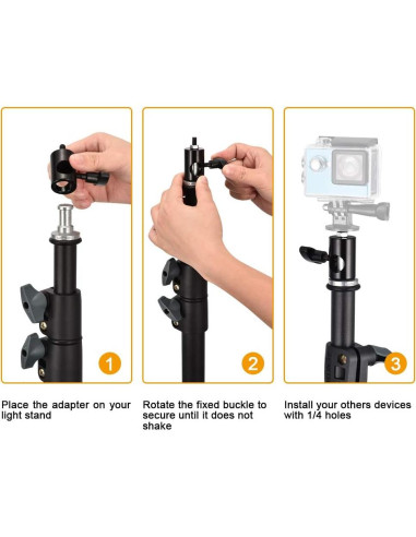 Adaptador Rápido UTEBIT 2PCS 1/4" para Soporte de Luz