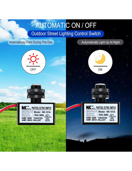 Paquete de 4 Interruptores de Luz con Sensor Fotoeléctrico 220V