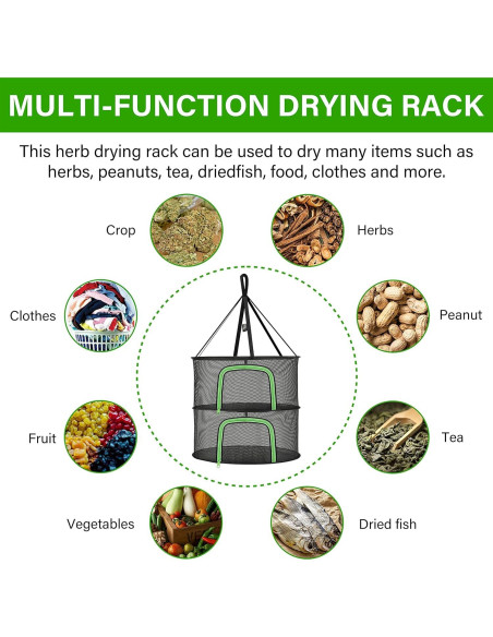 Estante de Secado de Hierbas iPower 2 Capas 61cm Plegable