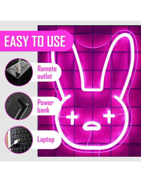 Letrero Neón Malito Conejo CinsYarn 30x10 cm Dimmable Letrero Neón Malito Conejo CinsYarn 30x10 cm Dimmable