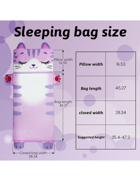 Saco de dormir Wizland para niños - Franela suave 156.7x71.9 cm