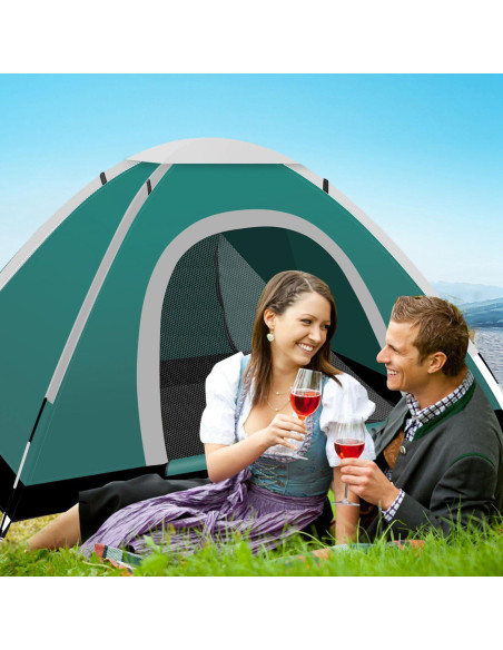 Carpa automática RISEPRO 2 personas impermeable verde