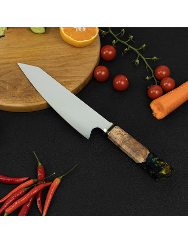 Cuchillo de Chef Kiritsuke Seido 21.6 cm Damasco VG10 Verde