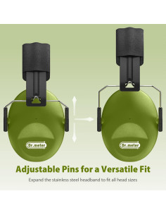 Auriculares Dr.meter Canceladores de Ruido SNR 27.4dB Verde Militar 2