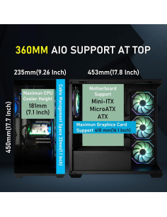 Caja de PC Gaming BitFenix CETO Negra - Vidrio Templado y 4 Ventiladores ARGB 2