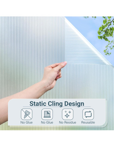 Película de Privacidad Rabbitgoo Estriada 44.5x199.5cm Vinilo