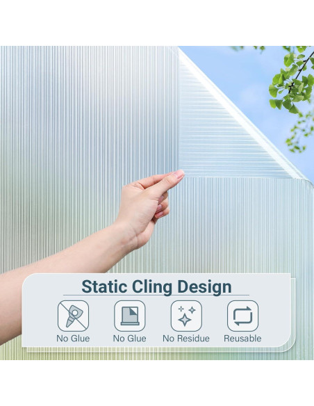 Película de Privacidad Rabbitgoo Estriada 44.5x199.5cm Vinilo