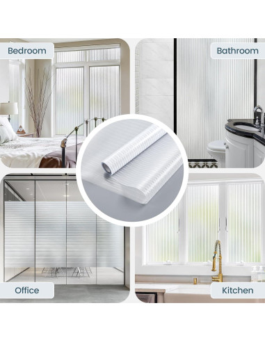 Película de Privacidad Rabbitgoo Estriada 44.5x199.5cm Vinilo