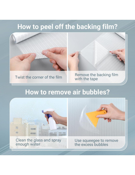 Película de Privacidad Rabbitgoo Estriada 44.5x199.5cm Vinilo