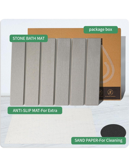 Alfombrilla de Secado Plegable Yeload de Piedra Gris 40.6x30.5 cm