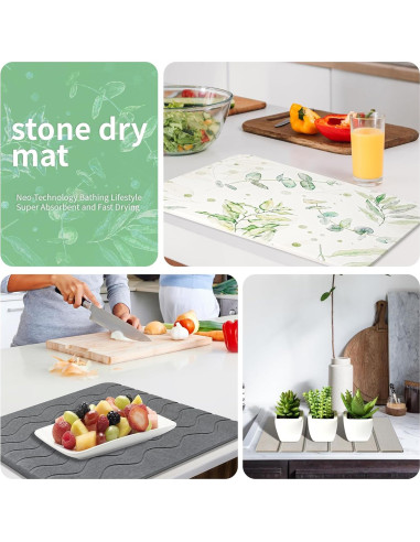 Alfombrilla de Secado Plegable Yeload de Piedra Gris 40.6x30.5 cm