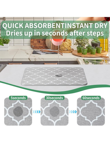 Alfombrilla de Secado Plegable Yeload de Piedra Gris 40.6x30.5 cm