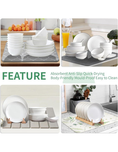 Alfombrilla de Secado Plegable Yeload de Piedra Gris 40.6x30.5 cm