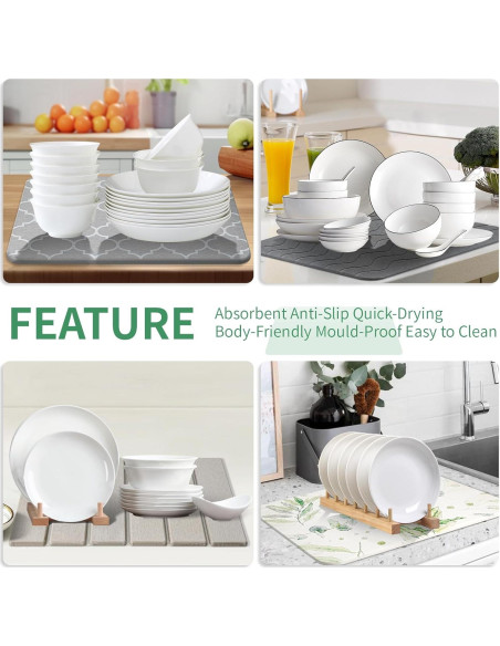 Alfombrilla de Secado Plegable Yeload de Piedra Gris 40.6x30.5 cm