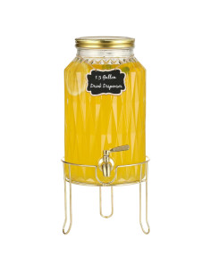 Dispensador de Bebidas de Vidrio 1.5 Galones MiraEase con Grifo de Acero Inoxidable