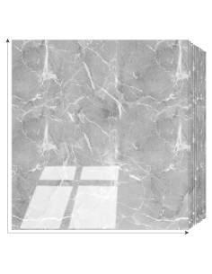 10 Hojas Azulejo Autoadhesivo PVC Mármol Gris 30.48x30.48cm