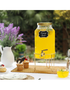 Dispensador de Bebidas de Vidrio 1.5 Galones MiraEase con Grifo de Acero Inoxidable 2