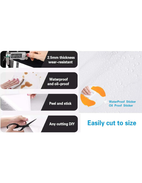 10 Hojas Azulejo Autoadhesivo PVC Mármol Gris 30.48x30.48cm