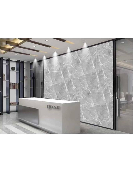 10 Hojas Azulejo Autoadhesivo PVC Mármol Gris 30.48x30.48cm