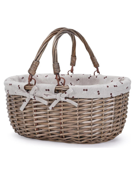 Cesta de Picnic Ovalada G GOOD GAIN Beige 36.8x26.9x18 cm