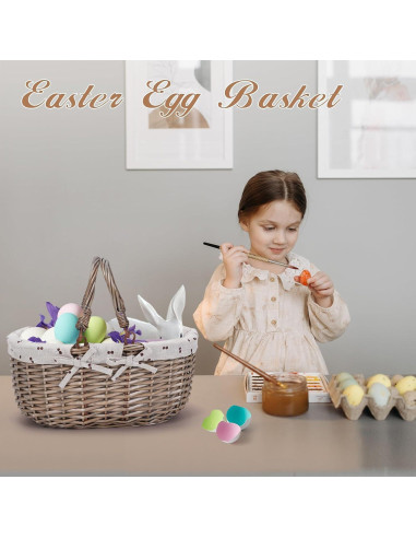 Cesta de Picnic Ovalada G GOOD GAIN Beige 36.8x26.9x18 cm