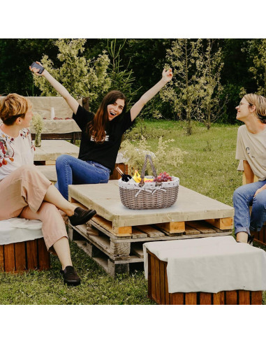 Cesta de Picnic Ovalada G GOOD GAIN Beige 36.8x26.9x18 cm