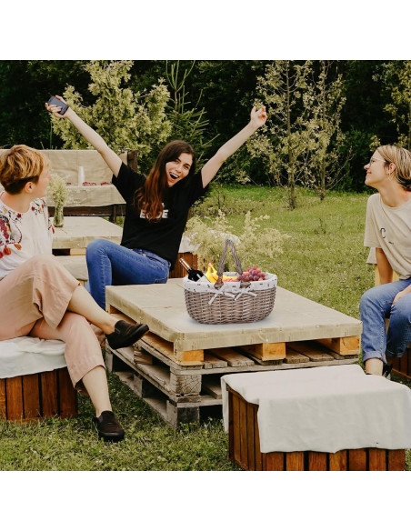 Cesta de Picnic Ovalada G GOOD GAIN Beige 36.8x26.9x18 cm