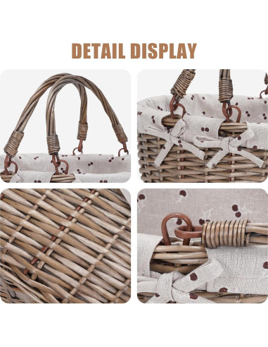 Cesta de Picnic Ovalada G GOOD GAIN Beige 36.8x26.9x18 cm