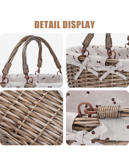 Cesta de Picnic Ovalada G GOOD GAIN Beige 36.8x26.9x18 cm