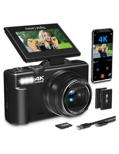 Cámara Digital 4K NIKICAM W08 64MP Pantalla 3" Plegable