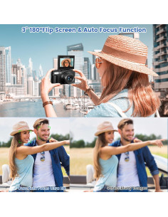 Cámara Digital 4K NIKICAM W08 64MP Pantalla 3" Plegable 2