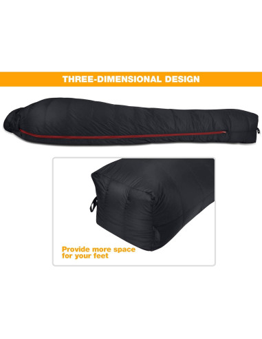 Saco de Dormir Tipo Momia REDCAMP Plumas Ganso 0C 845g