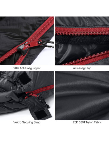 Saco de Dormir Tipo Momia REDCAMP Plumas Ganso 0C 845g