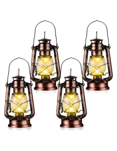 4 Faroles Vintage LED Riakrum Bronce Regulables 24.13 cm