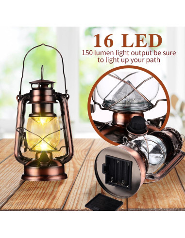 4 Faroles Vintage LED Riakrum Bronce Regulables 24.13 cm