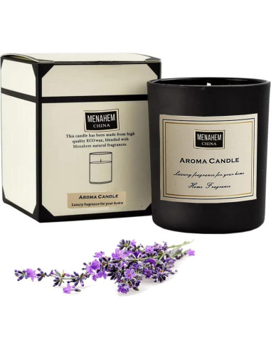 Vela Aromática de Lavanda YFLY - 50g, Cera de Soja Natural