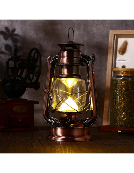 4 Faroles Vintage LED Riakrum Bronce Regulables 24.13 cm