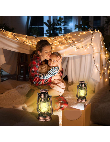 4 Faroles Vintage LED Riakrum Bronce Regulables 24.13 cm