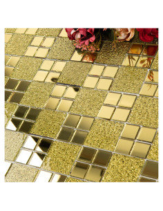 Mosaico de Espejo Dorado Lovdeco 30x25 cm 6 Piezas