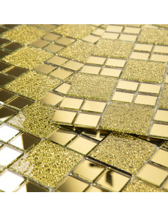 Mosaico de Espejo Dorado Lovdeco 30x25 cm 6 Piezas 2