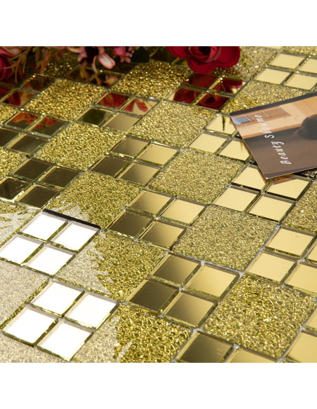 Mosaico de Espejo Dorado Lovdeco 30x25 cm 6 Piezas Mosaico de Espejo Dorado Lovdeco 30x25 cm 6 Piezas