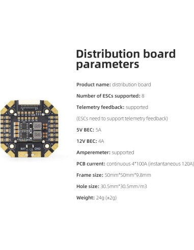 Tablero de Distribución HGLRC 12S para ESC 90A BLheli32