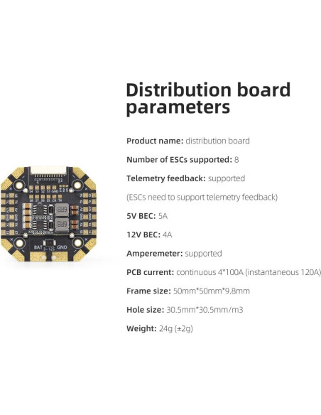 Tablero de Distribución HGLRC 12S para ESC 90A BLheli32