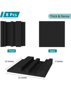 Paneles Acústicos TroyStudio 8 Pcs 30.48x30.48 cm Absorbentes 2