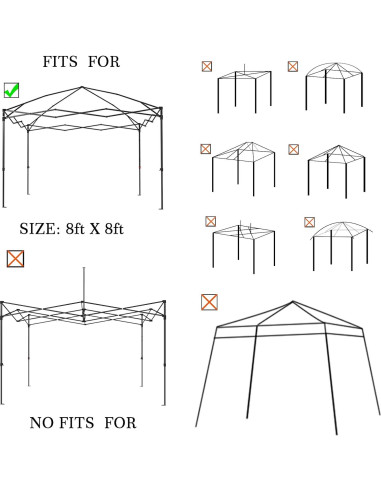 Cubierta de Reemplazo para Toldo Senmortar 2.44m Plegable Negra