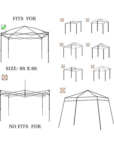 Cubierta de Reemplazo para Toldo Senmortar 2.44m Plegable Negra
