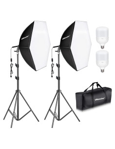 Kit de Iluminación Softbox UBeesize 30x30 cm con 2 Bombillas 40W
