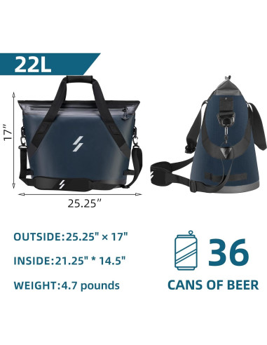 Bolsa Térmica Suave ROCKBROS 22L Impermeable Aislada Azul